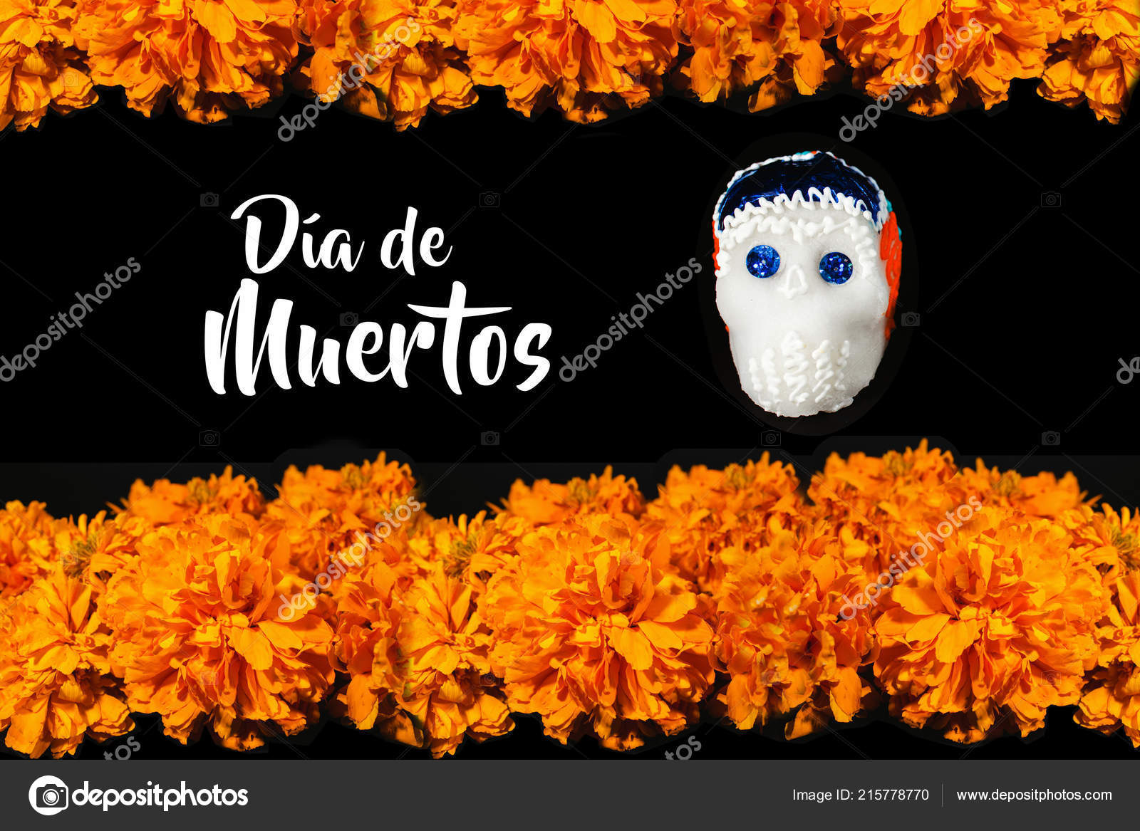 Dia Los Muertos Flor Cempasuchil Day Dead Offering Mexico Stock Photo