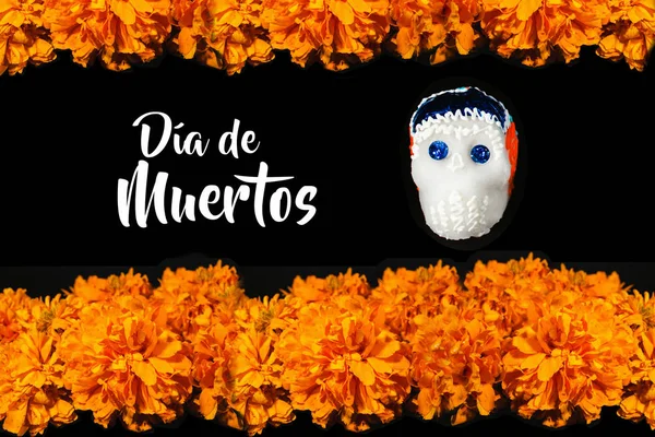 Dia Los Muertos Flor Cempasuchil Hari Korban Mati Meksiko — Stok Foto