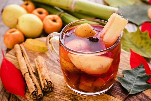 Ponche Navidad Mexiko Mexikanska Frukter Varm Punch Traditionella Till Jul — Stockfoto