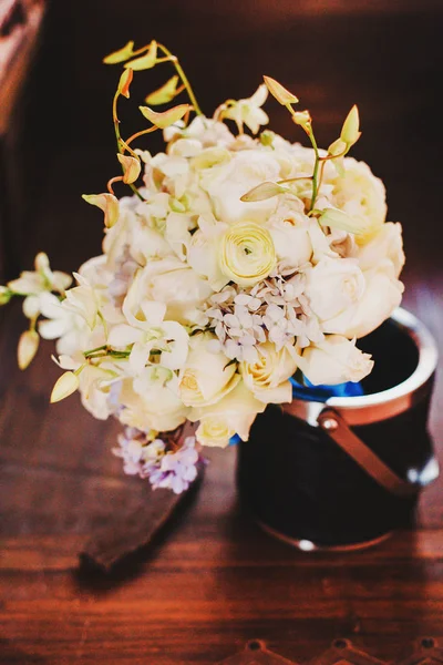Bouquet Rose Colori Bianco Bouquet Sposa — Foto Stock