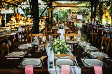 Tablo ayarı, Konuk tablo, Resepsiyon düzeni vintage ve rustik düğün