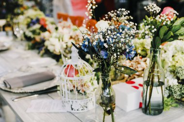 Tablo ayarı, Düğün Konuk tablo, Resepsiyon düzeni rustik ve vintage arka plan