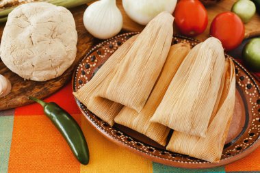 Tamales mexicanos, Meksika dolmasıyla, Meksika baharatlı yiyecek