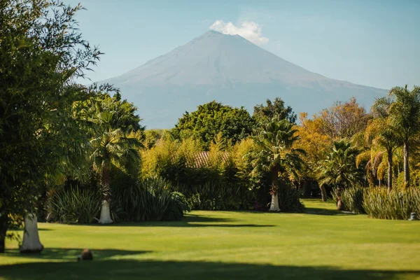Vulkan Landskap Popocatepetl Från Puebla Mexiko — Stockfoto