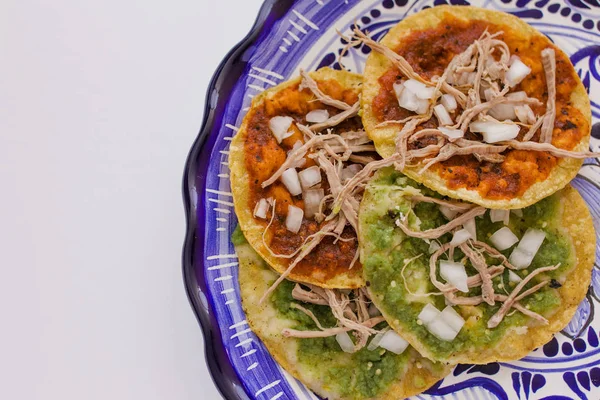 Chalupas Poblanas Comida Mexicana Puebla México —  Fotos de Stock