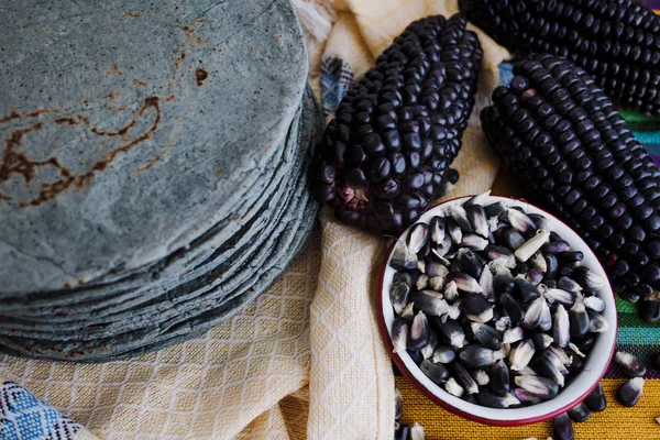 Ekmeği Azules Mavi Mısır Meksika Meksika Yemeği Geleneksel Gıda — Stok fotoğraf