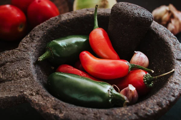 Σάλτσα Τσίλι Για Ένα Μεξικάνικο Πικάντικα Τρόφιμα Στο Μεξικό — Φωτογραφία Αρχείου