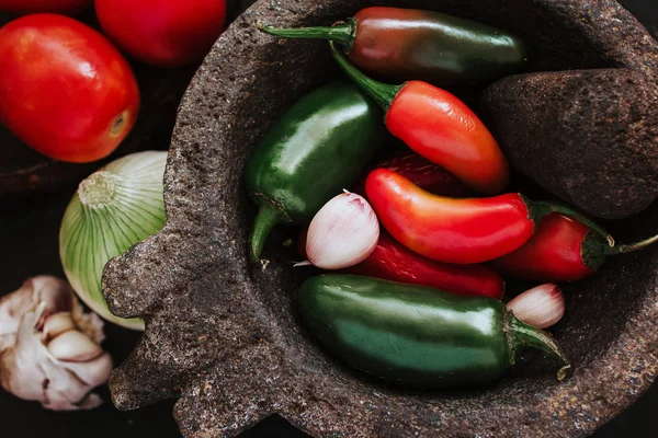 Σάλτσα Τσίλι Για Ένα Μεξικάνικο Πικάντικα Τρόφιμα Στο Μεξικό — Φωτογραφία Αρχείου