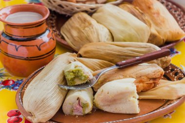 Meksika tamales mısır hamuru, Meksika'da Baharatlı gıda dosyalanmış
