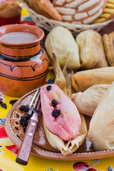 Tamal Dulce Мексиканское Сладкое Тесто Кукурузы Еда Мексике — стоковое фото