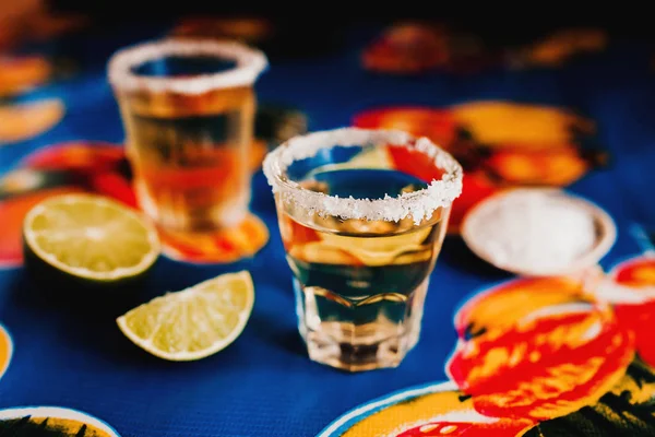 Meksika Tequila Meksika Kireç Tuz Ile Vuruldu — Stok fotoğraf