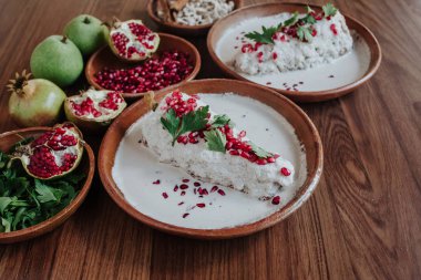 Chiles en Nogada ve malzemeler, Puebla Meksika Şili Poblano geleneksel Meksika Gıda