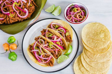 Cochinita Pibil, Yucatan Meksika Meksika tacos Maya mutfağı