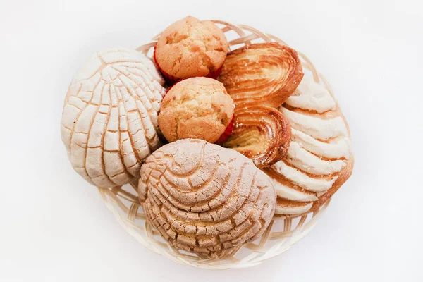 Μεξικάνικο γλυκό ψωμί σε διάφορα στο Μεξικό, παραδοσιακό πρωινό BA — Φωτογραφία Αρχείου