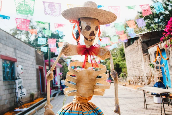 Catrina Mexicana por el Día de los Muertos, expuesta durante la celebración del Día de los Muertos en México —  Fotos de Stock