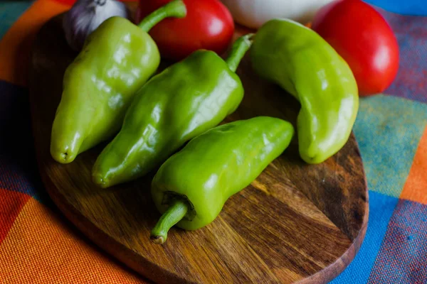 Chiles Picantes Mexicanos Llamados Chile Agua Oaxaca México Chiles Verdes — Foto de Stock