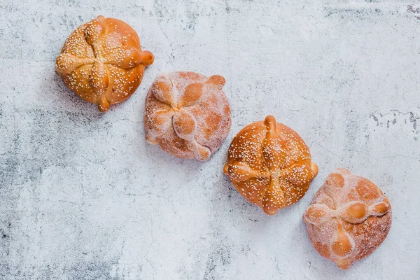 Pan Muerto Mexikanskt Bröd Traditionellt För Dödas Dag Mexiko — Stockfoto