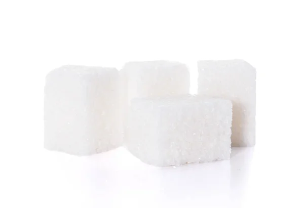 白い背景に分離された白い砂糖キューブのグループ — ストック写真