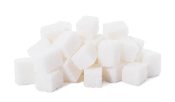 Group of sugar cubes isolated on white background — Stock Photo, Image