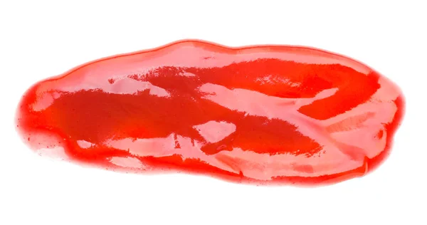 Närbild röd ketchup tomat sås isolerad på vit bakgrund — Stockfoto