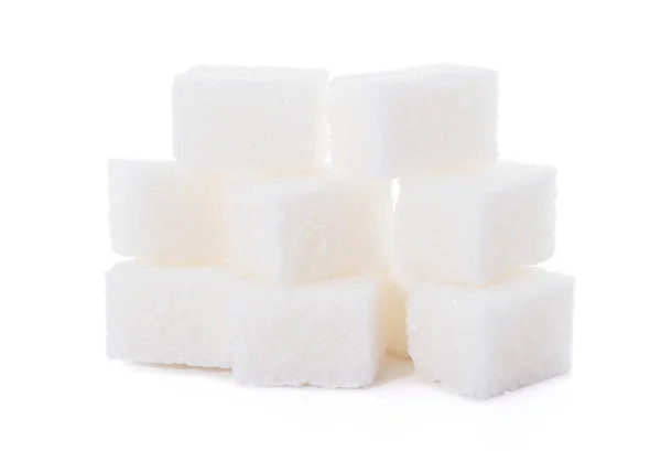 Group of sugar cubes isolated on white background — Stock Photo, Image