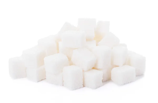 Group of sugar cubes isolated on white background — Stock Photo, Image