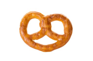 Bir lezzetli simit geleneksel Alman bira snack üzerinde izole beyaz arka plan