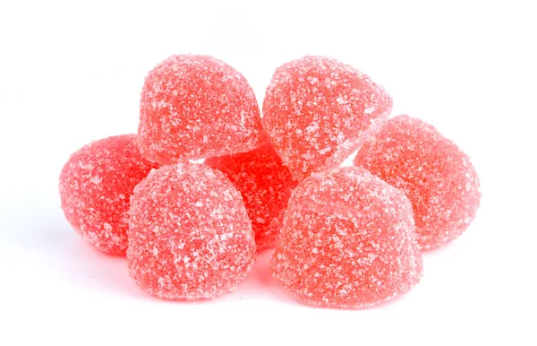 Цветные вкусные желе сладкие сахарные конфеты изолированы на белом фоне — стоковое фото