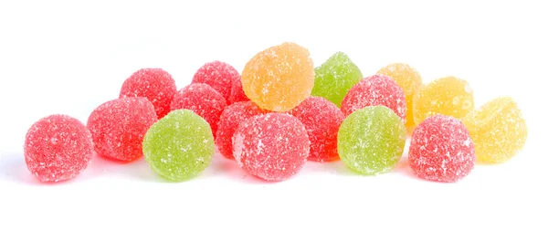 Colored tasty jelly sweet sugar candies isolated on white background — Stock Photo, Image