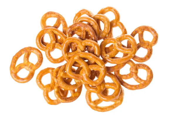 Grupp av pretzels isolerad på vit bakgrund — Stockfoto