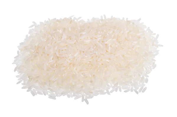 Heap de orez alb izolat pe fundal alb — Fotografie, imagine de stoc
