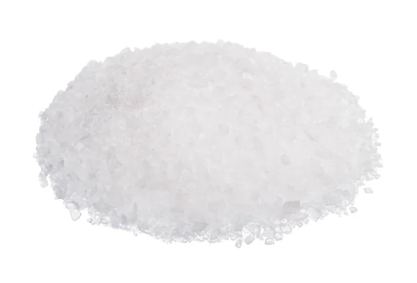Ροκ λευκό, θαλασσινό αλάτι, απομονώνεται σε λευκό φόντο — Φωτογραφία Αρχείου