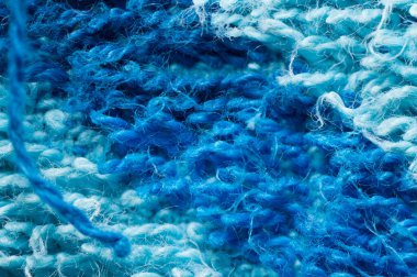 Mavi kot kumaş dokusu arka planının makrosu