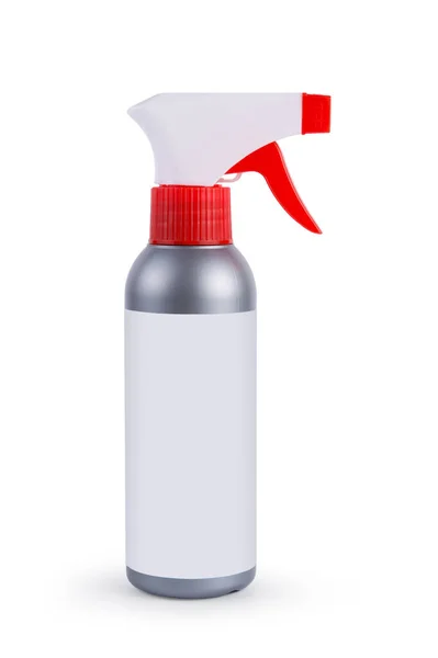Closeup White Blank Sanitary Bottle White Background — Stock Photo, Image