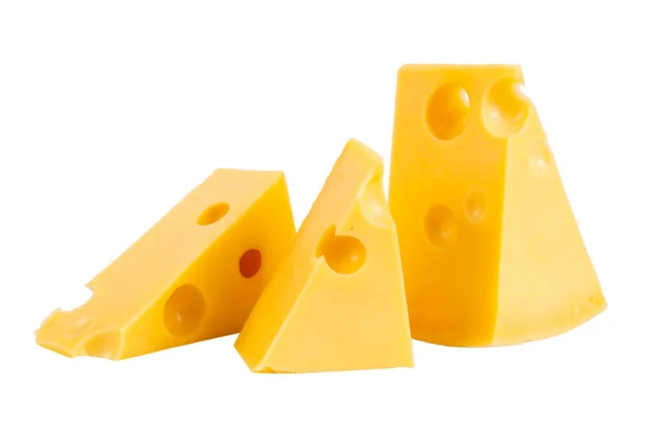 Käse Isoliert Auf Weißem Hintergrund — Stockfoto