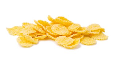 Beyaz arkaplanda izole mısır gevrekleri