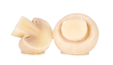 Beyaz arka planda izole edilmiş turşu salamura mantar şampiyonu.