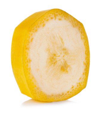 Muz dilim beyaz arka plan üzerinde izole. Kırpma yolu ile.