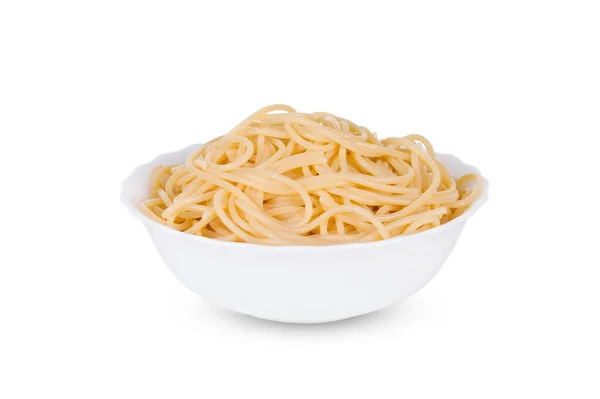 Pasta Kom Geïsoleerd Witte Achtergrond — Stockfoto