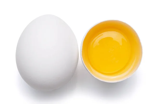 Tilikan Atas Dari Grup Telur Diisolasi Latar Belakang Putih — Stok Foto