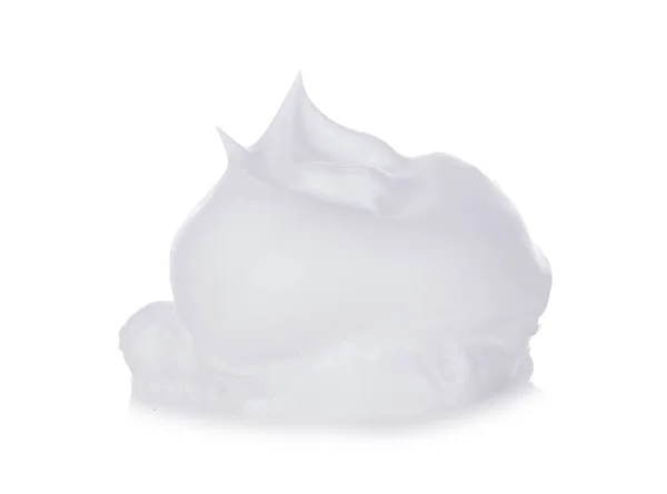 Beyaz arkaplanda izole edilmiş köpük ya da krema balonu