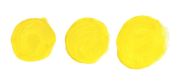 Textura Pincel Tinta Amarela Aquarela Abstrata — Fotografia de Stock