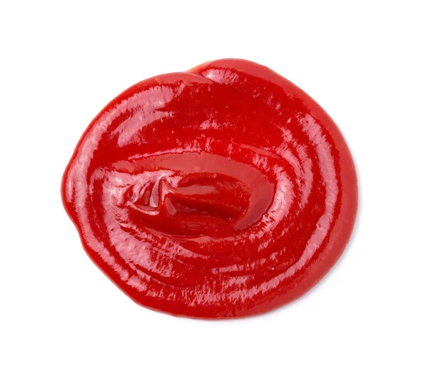Ketchup Vermelho Espirra Isolado Fundo Branco — Fotografia de Stock