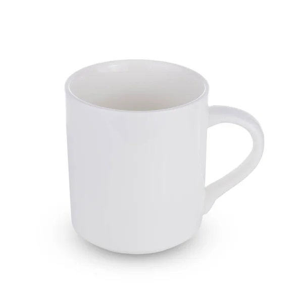 Taza Vacía Blanca Para Café Aislada Sobre Fondo Blanco —  Fotos de Stock