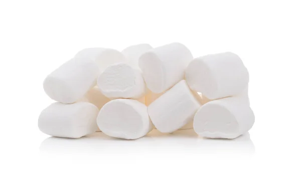 Grupp Vita Marshmallows Isolerad Vit Bakgrund — Stockfoto