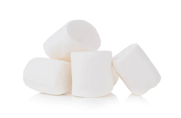 Grupp Vita Marshmallows Isolerad Vit Bakgrund — Stockfoto