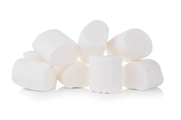 Grupp Vita Marshmallows Isolerad Vit Bakgrund — Stockfoto