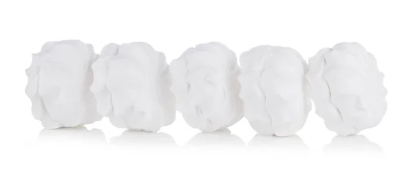 Dolce Dolce Bianco Marshmallows Zephyr Isolato Sfondo Bianco — Foto Stock