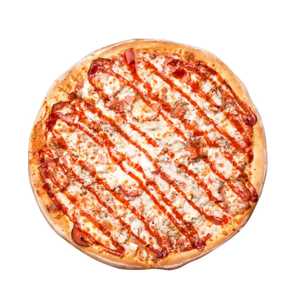Традиційна Італійська Піца Їжею Ізольована Білому Тлі — стокове фото
