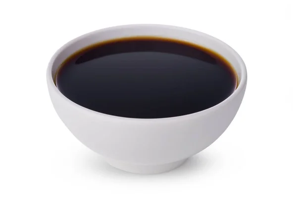 Tasty Soy Sauce Bowl Isolated White Background — Stock Photo, Image